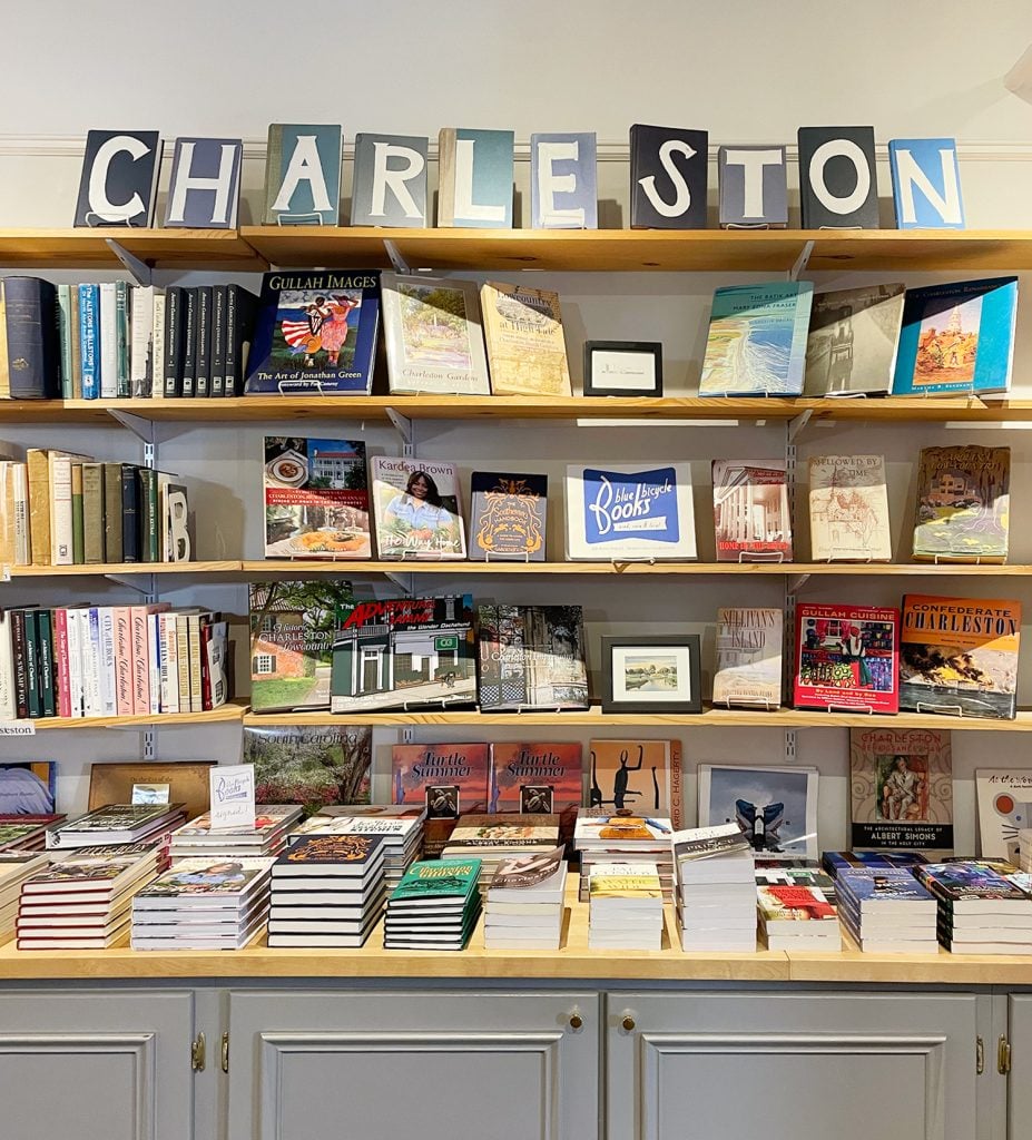 Inside of Blue Bicycle Books In Charleston South Carolina