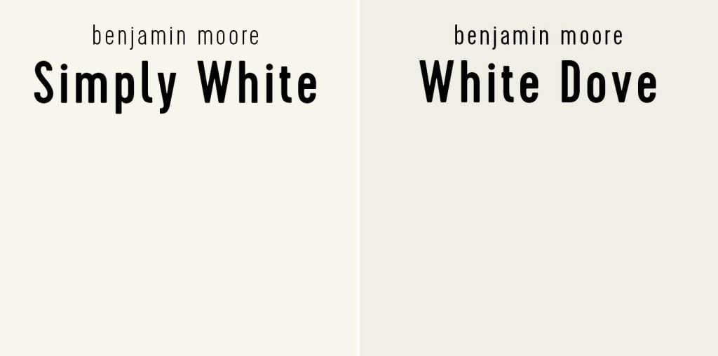 Benjamin Moore Simply White vs White Dove