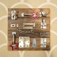A DIY Busy Board With Latches For Kids