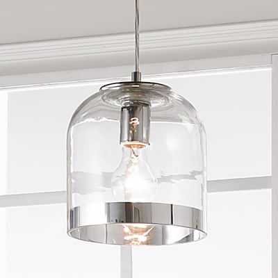 Metallic Rimmed Glass Pendant