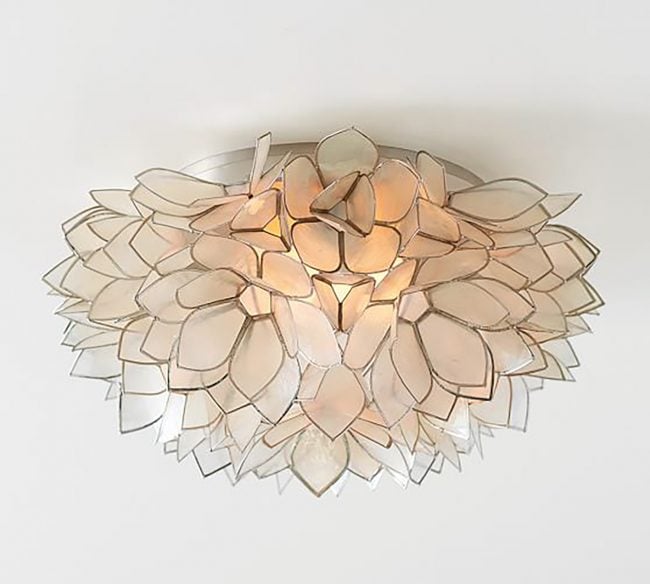 Capiz Flush Mount Light Elegant Sweet Light Fixture