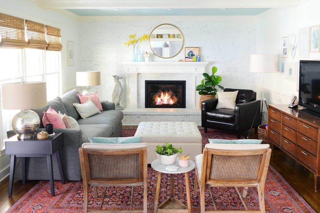Living Room Update Horizontal To Fireplace No Tree