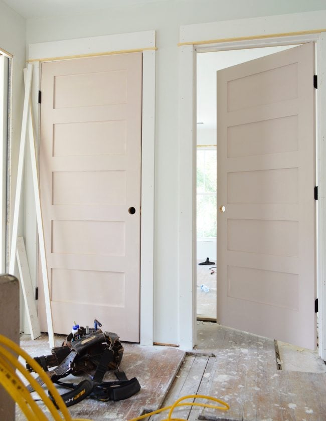 Duplex Pink Doors Upstairs Angle