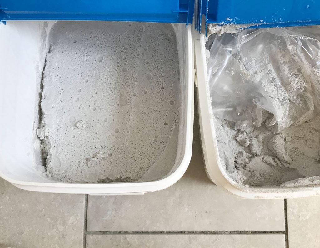 View inside of Mapei Flexcolor grout at premixed grout
