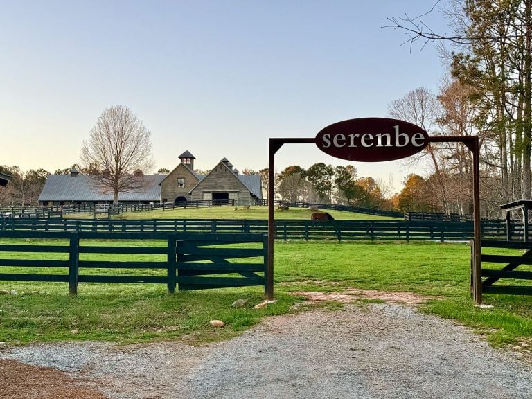 Serenbe Georiga Community Sign With Horse Stable in Background
