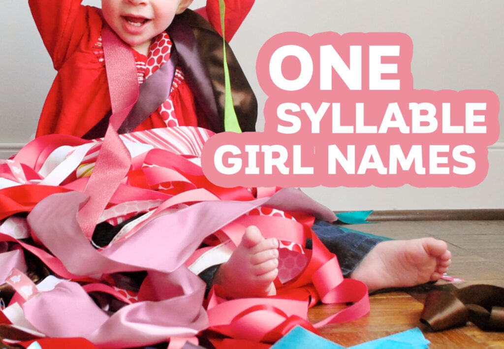 One Syllable Girl Names Girl Playing With Ribbons
